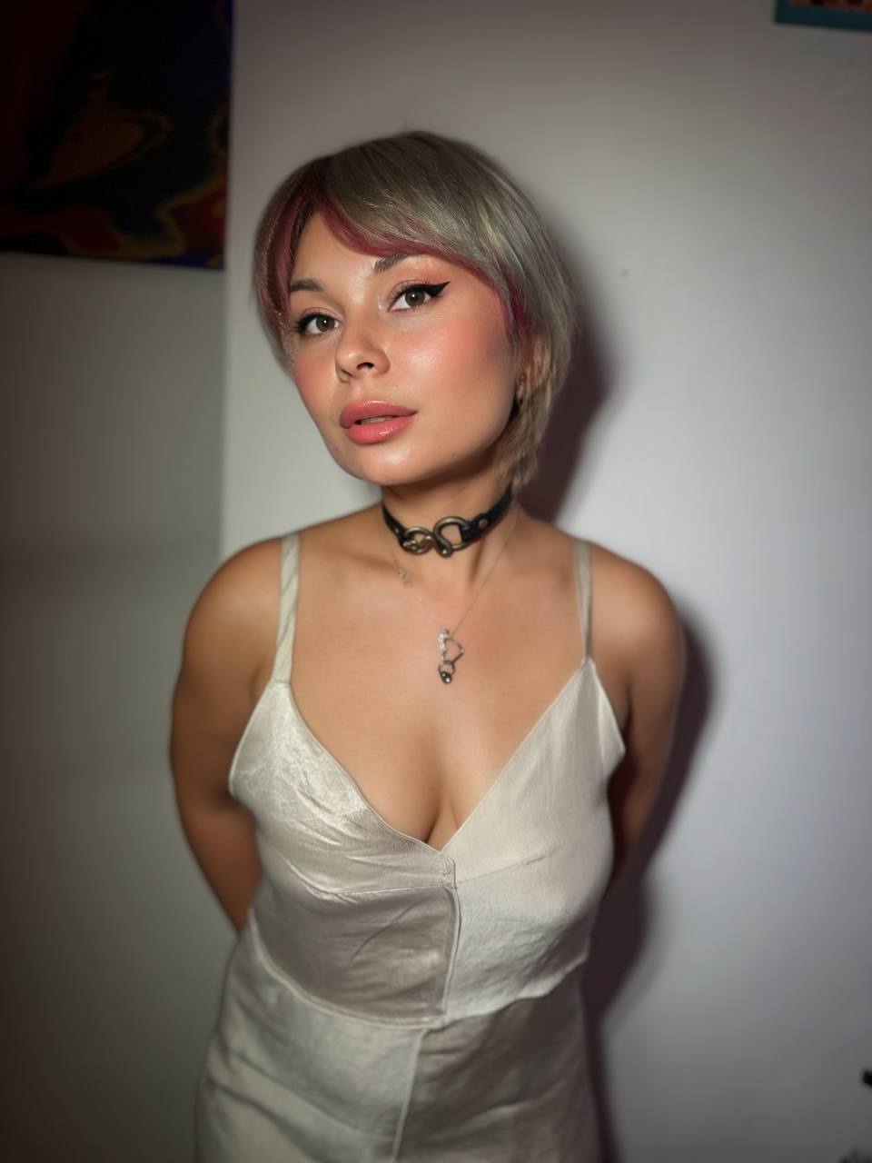 Snakeskin Chocker with metal snake